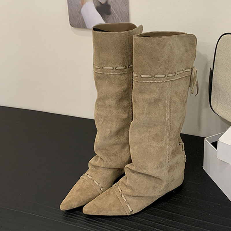 Vintage Fashion Boots - Liyke Modne Botki Damskie do Kolan