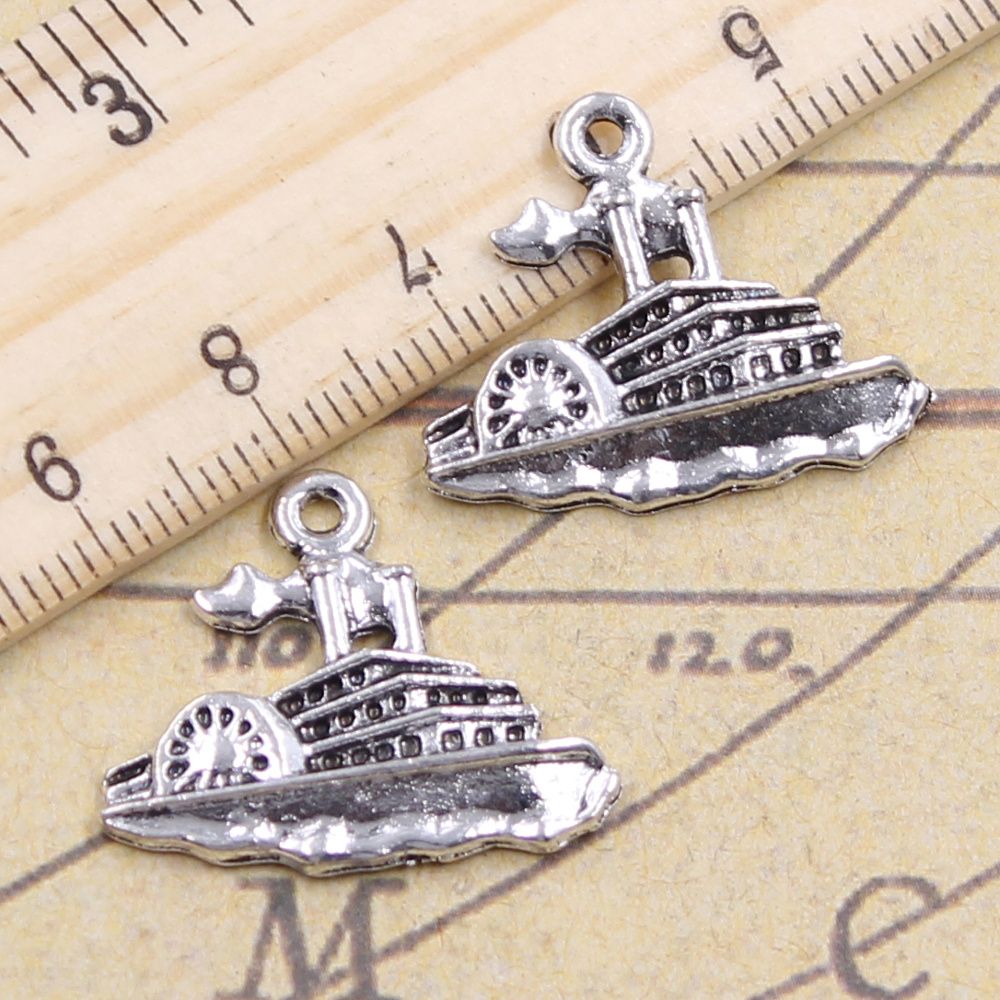 Vintage Yacht Fashion - 15 sztuk Charms łódź motorowa jacht