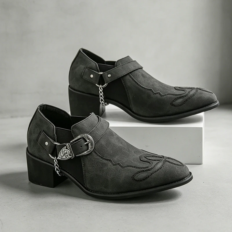 Vintage Fashion Boots - Męskie, skórzane, wysokie botki w stylu