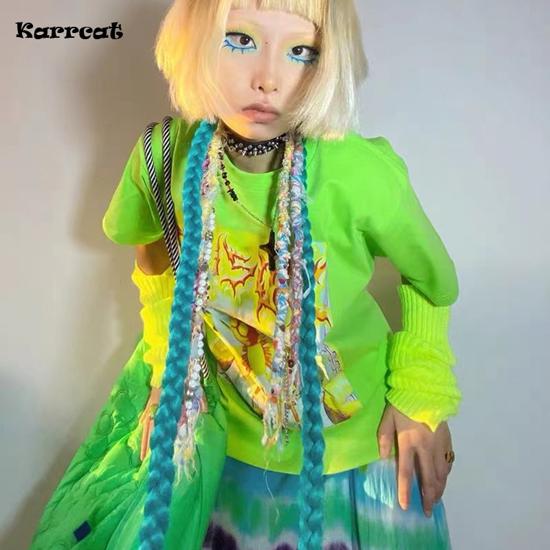 Tie Dye Shirt Vintage - Karrcat Y2k estetyka koszulka 2000s Harajuku