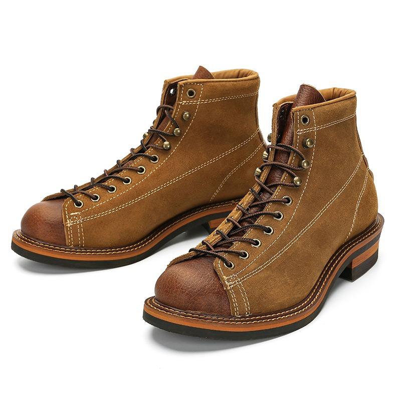 Vintage Fashion Boots - Męskie buty motocyklowe vintage z prawdziwej