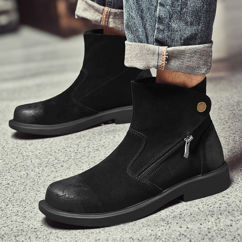 Męskie buty Chelsea ze skóry b – Vintage Fashion Style Men recenzja i cena