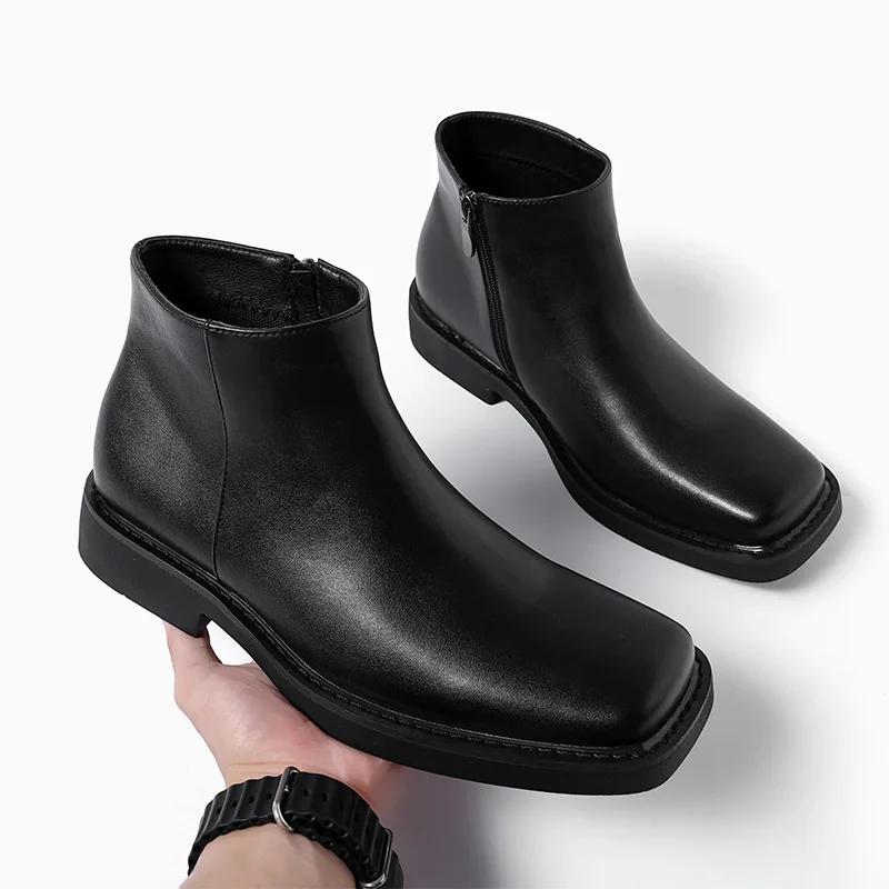 Czarne Nowe Modne Męskie Skórz – Vintage Fashion Style Men recenzja i cena