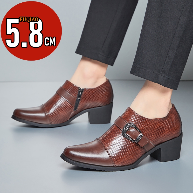 Męskie skórzane buty na wysoki – Vintage Fashion Style Men recenzja i cena