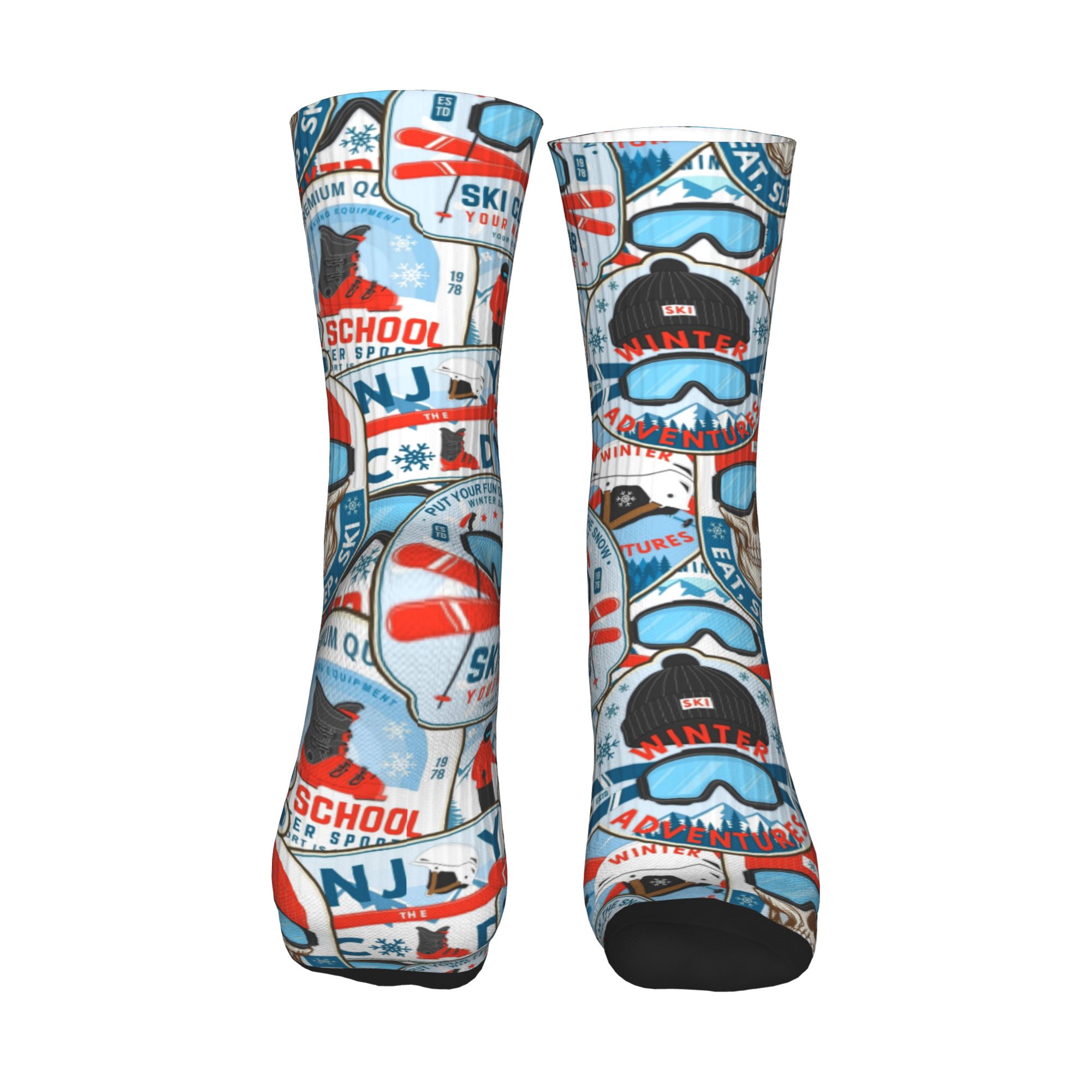 Skarpetki Vintage Red Blue Ski – Vintage Fashion Women Dresses recenzja i cena