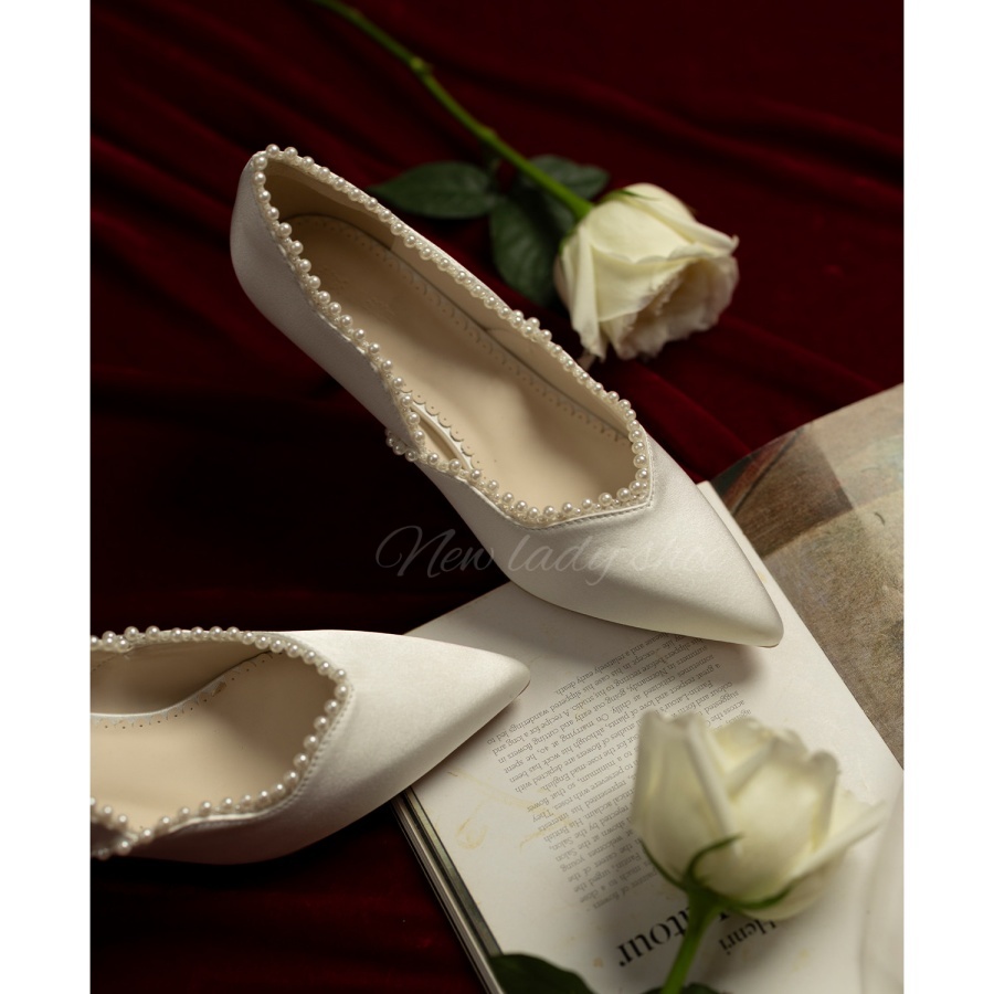 Białe buty ślubne dla kobiet,  – Vintage Fashion Women Dresses recenzja i cena