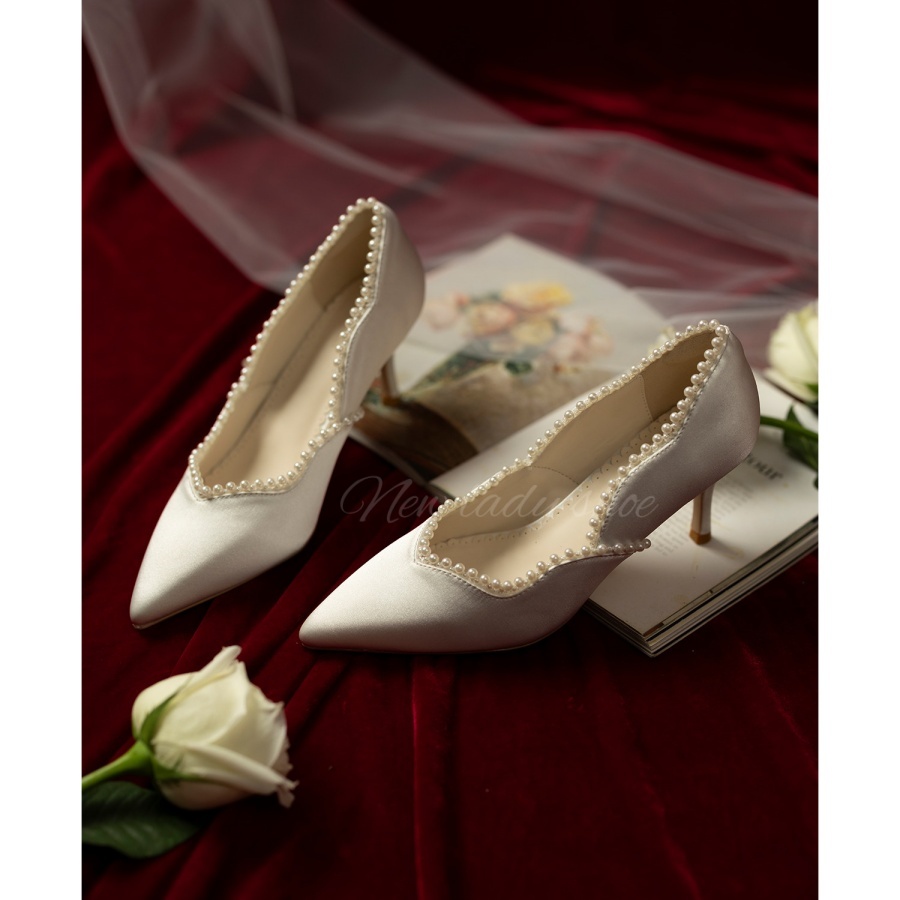 Białe buty ślubne dla kobiet,  – Vintage Fashion Women Dresses recenzja i cena