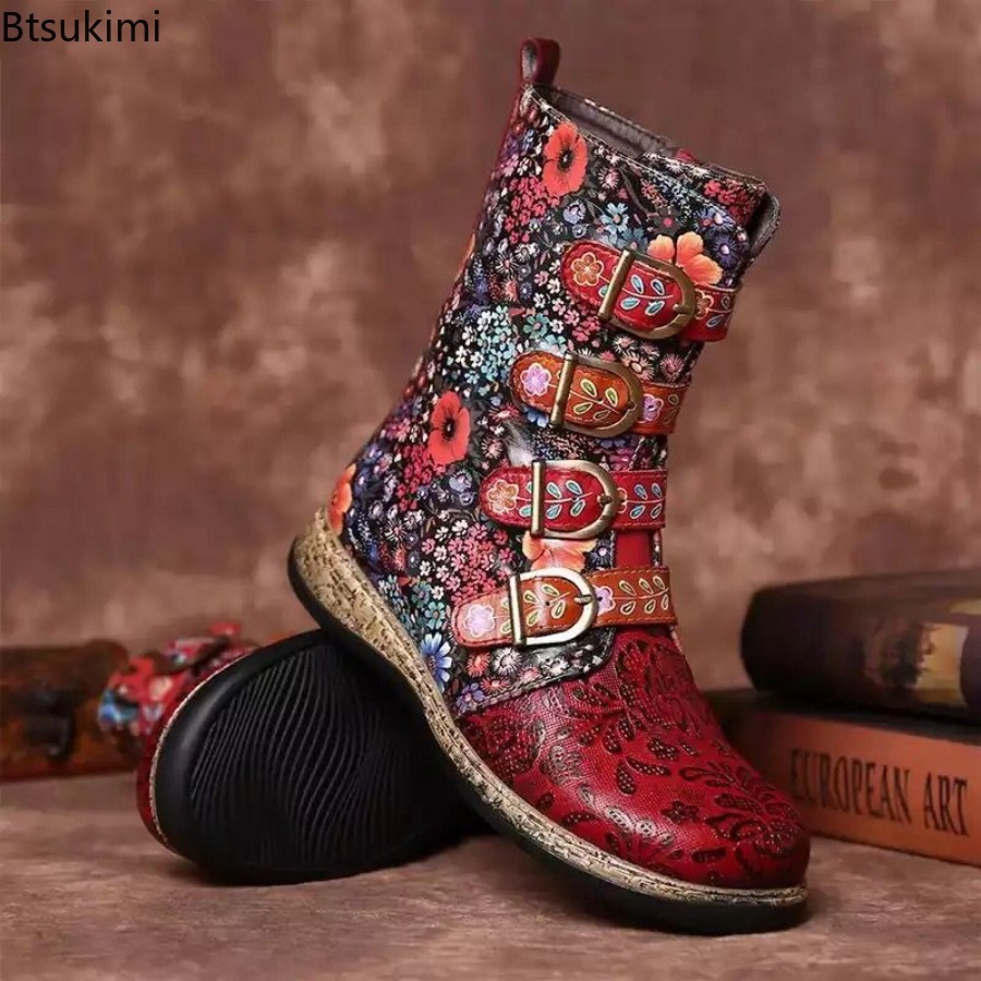 Damskie botki ze skóry w etnic – Vintage Fashion Fabrics recenzja i cena